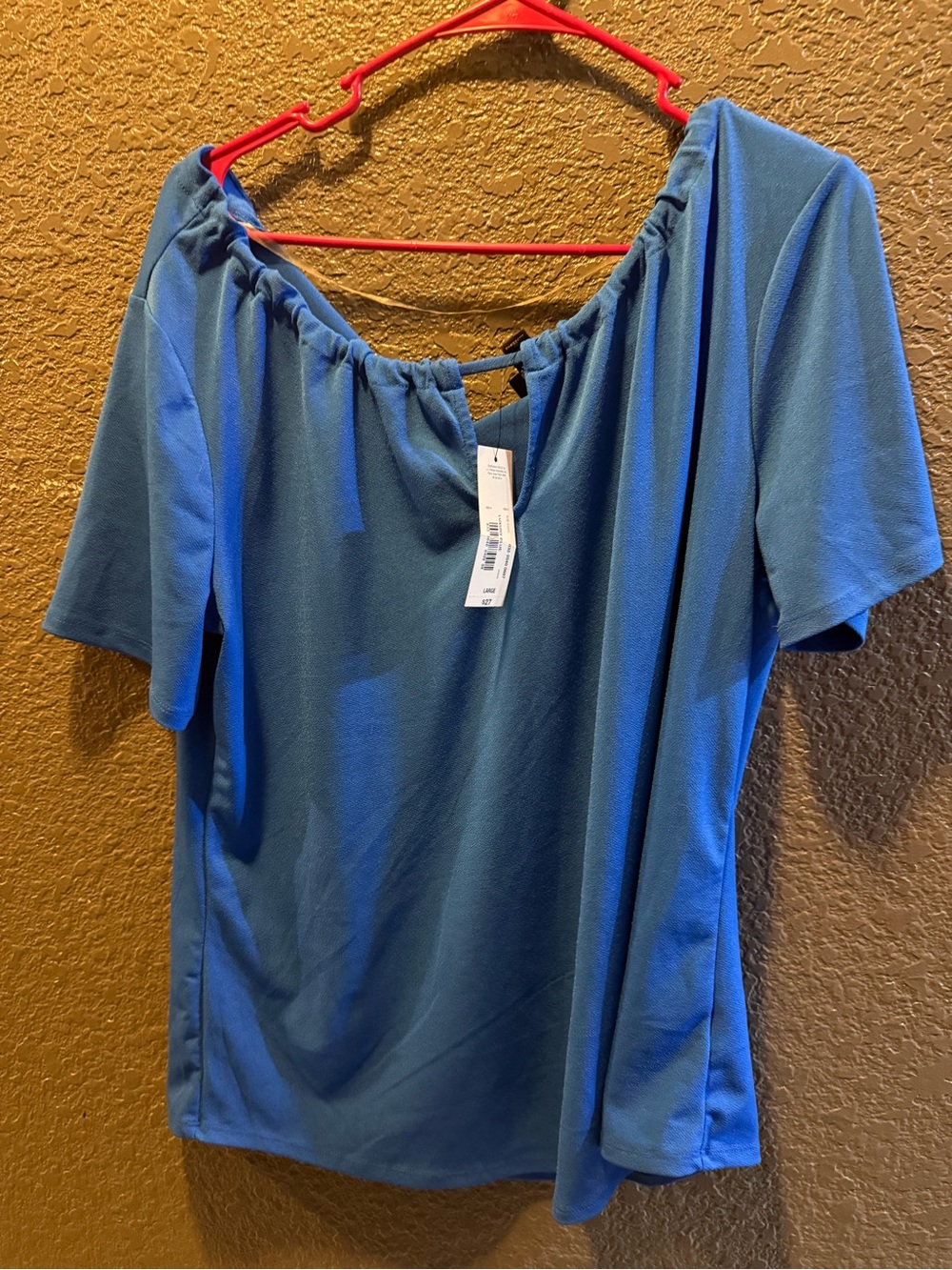 Worthington Blue Off-Shoulder Top